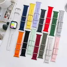 Ocean strap [ Not Watch ] Silicone Strap Compatible for 42mm 44mm Watches 42mm/44mm/49mm Watch Silicon Loop Band Smart Strap - 42/44/49mm Ocean Band straps for smart watch 1/2/3/4/5/6/ -Suitable for T500 plus w26+ T55 Mc 72 pro hw22 eazybuystore.online